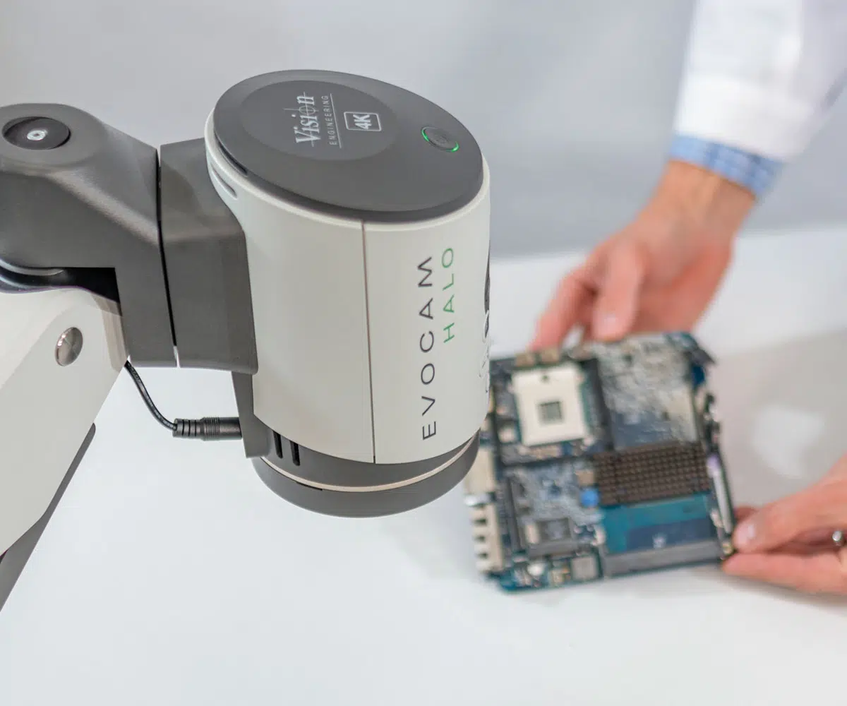 EVO Cam HALO PCB Board 1200×1000 EVO Cam HALO inspecting a PCB board