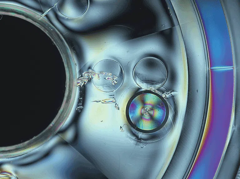 Electronic PCB component shown magnified on monitor using EVO-Cam II digital microscope